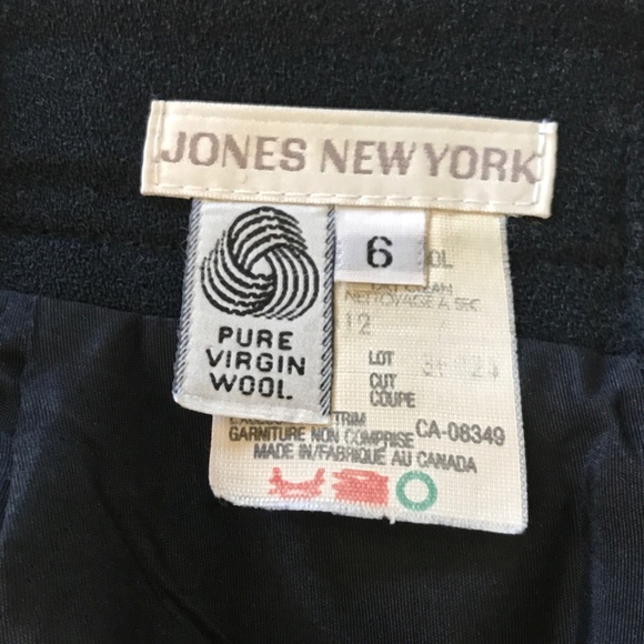 JONES NEW YORK Women's Black 100% Virgin Wool Pants Size 6 - Picture 7 of 8